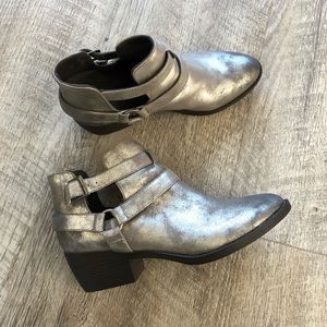 Vegan Metallic Boho Bootie in Pewter